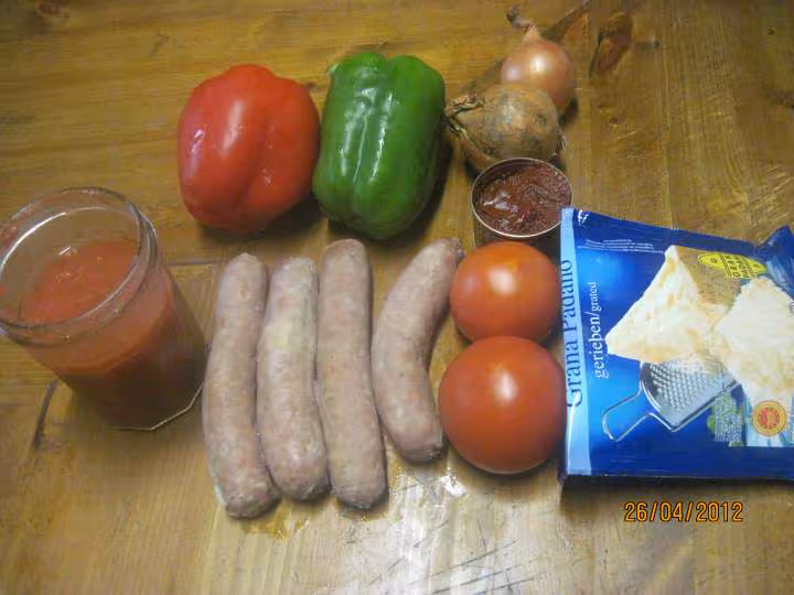 Pizza aux saucisses de toulouse poivrons