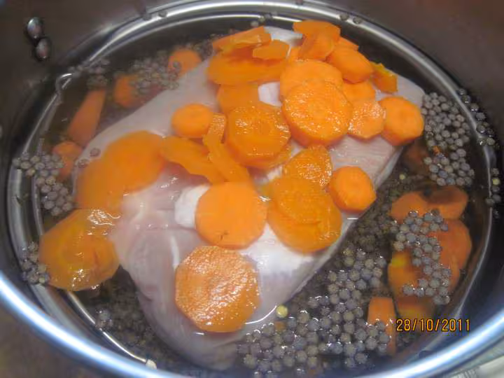 Plat de cote de porc aux lentilles