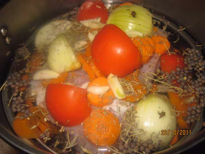 Plat de cote de porc aux lentilles