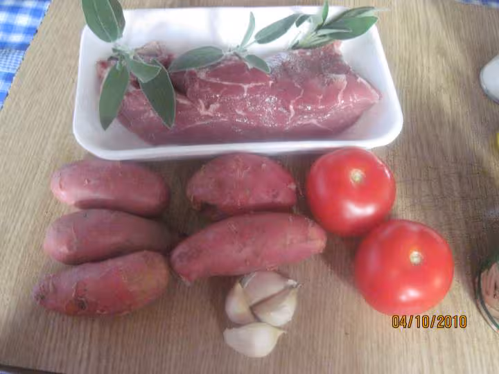 Pointe de porc aux legumes en sauce madere
