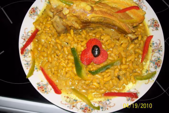Poitine de porc aux flageolets