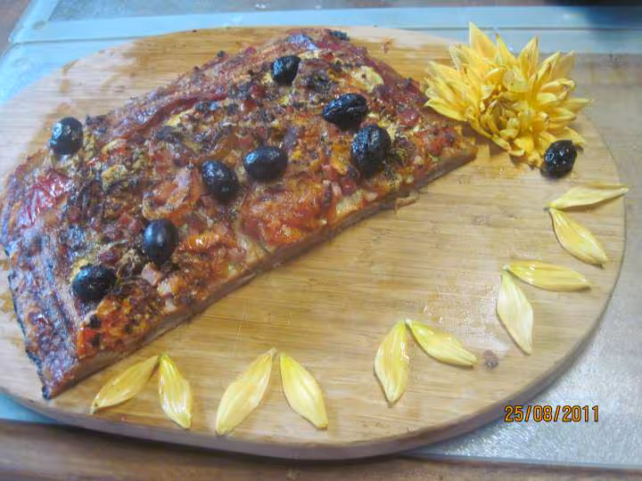 Poitrine de porc aux lentilles a la creme fraiche