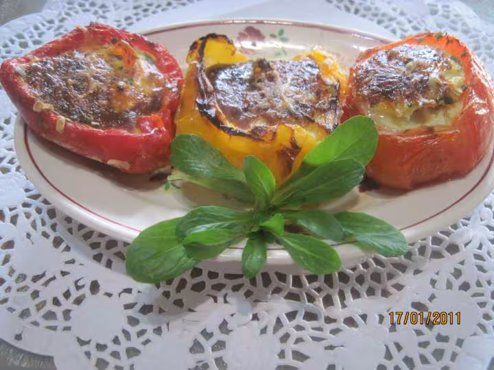 Poivrons amp tomates farcis omelette