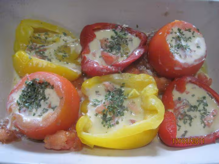 Poivrons amp tomates farcis omelette