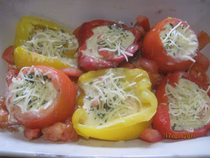 Poivrons amp tomates farcis omelette