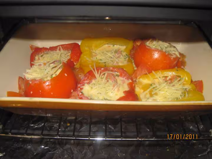 Poivrons amp tomates farcis omelette