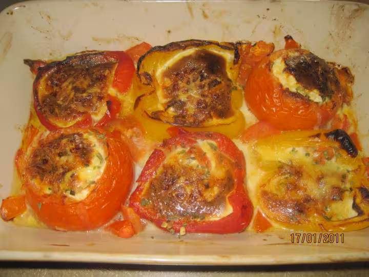 Poivrons amp tomates farcis omelette