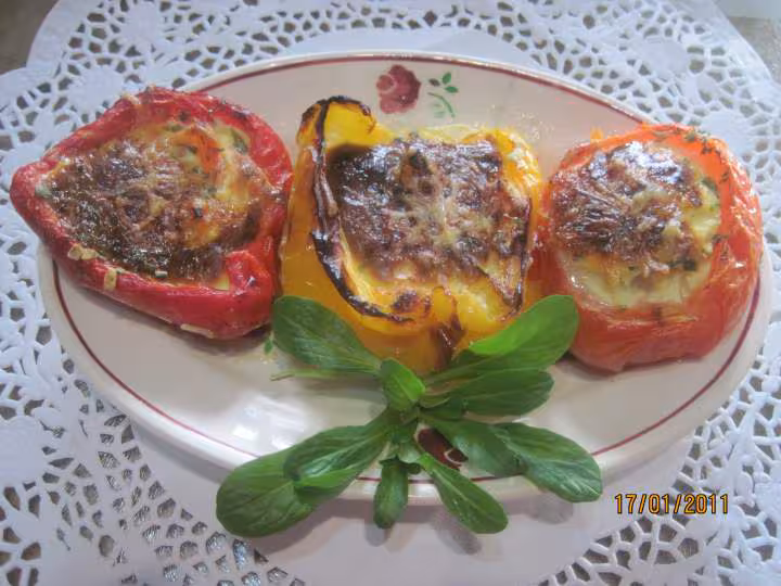 Poivrons amp tomates farcis omelette