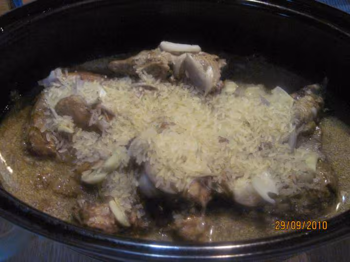 Poulet au riz carottes a la moutarde massale