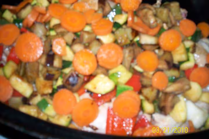 Poulet aux 5 legumes