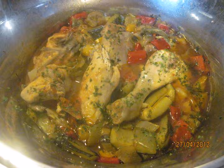 Poulet aux legumes de ratatouille en mijoteuse