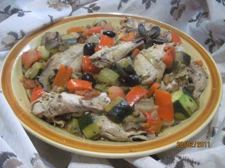 Poulet aux legumes ratatouille mijoteuse