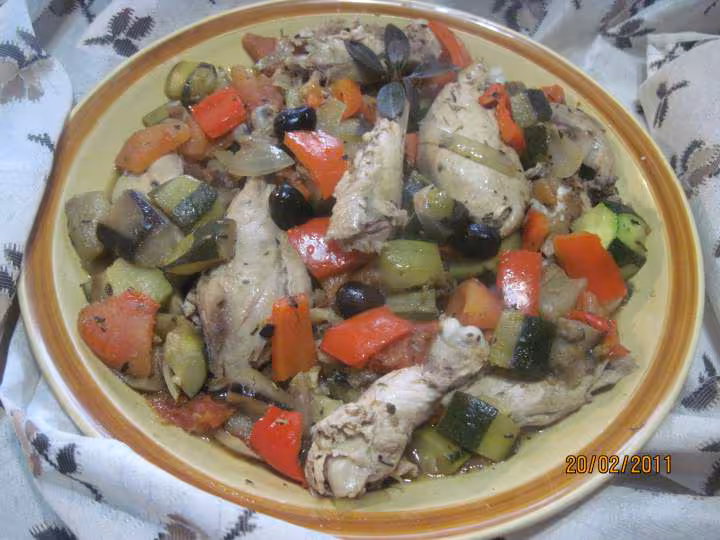 Poulet aux legumes ratatouille mijoteuse