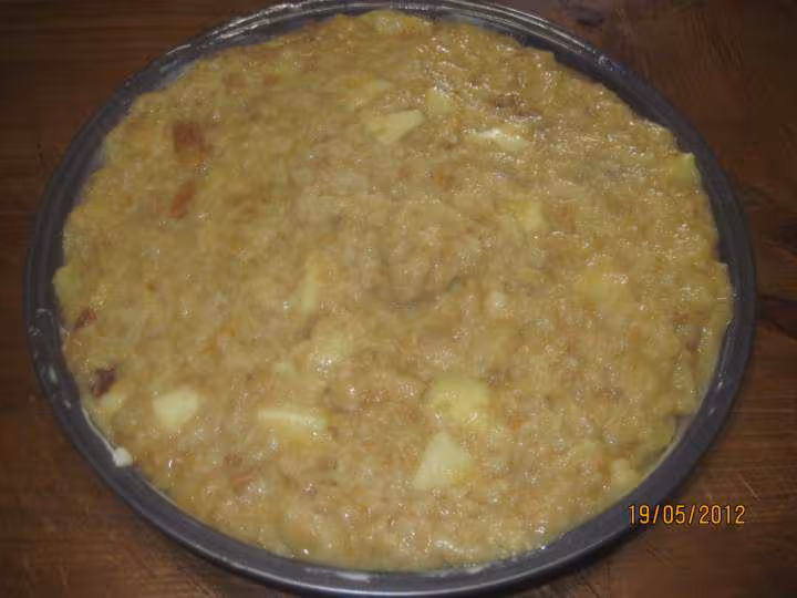 Pudding aux croissants et pomme