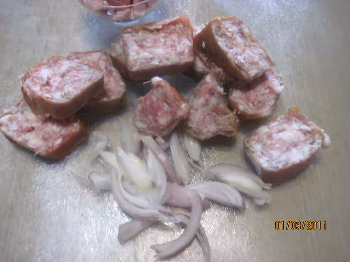 Puree aux choux brucelles au saucisson fume