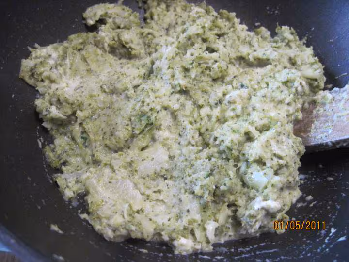 Puree de brocoli au saumon rose gratinee
