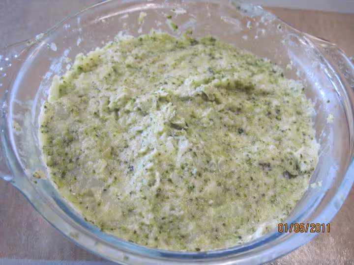 Puree de brocoli au saumon rose gratinee