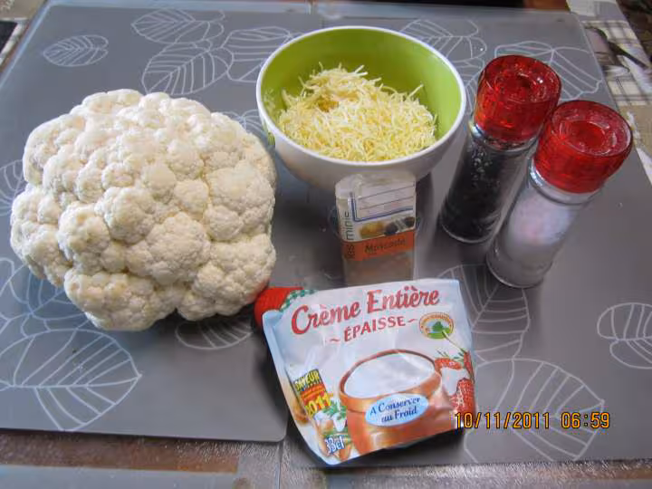 Puree de chou fleurs gratinee