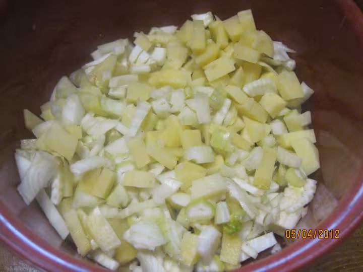 Puree de fenouil et pommes de terre gratine
