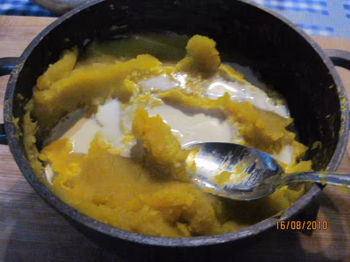 Puree de potimarron au basilic