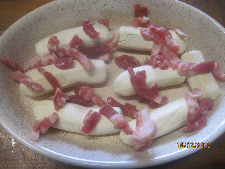 Quenelles nature aux lardons fumes gratines