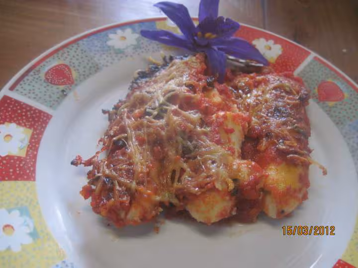 Quenelles nature aux lardons fumes gratines
