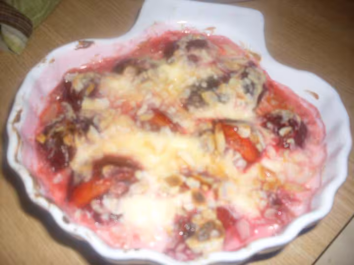 Quetsches a la creme vanille au four