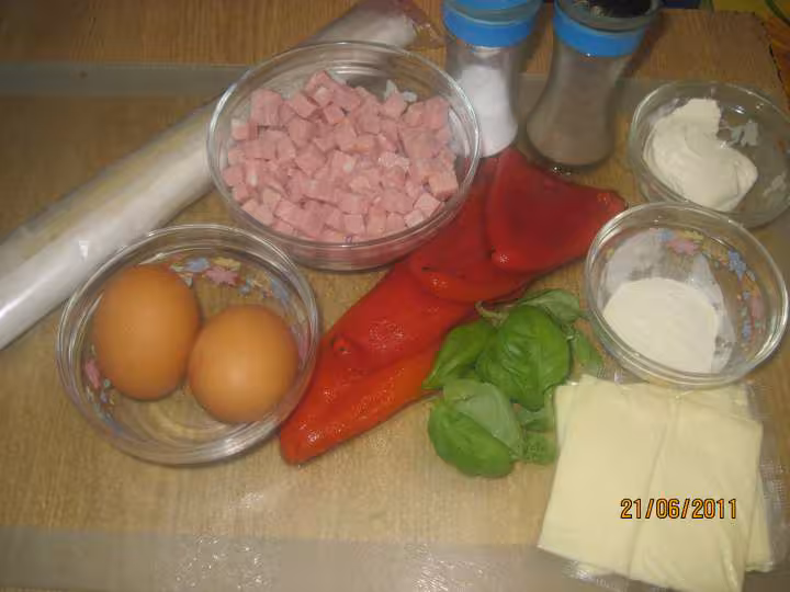 Quiche au poivron jambon au basilic