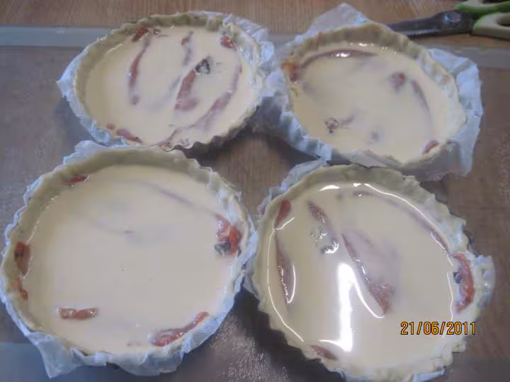 Quiche au poivron jambon au basilic