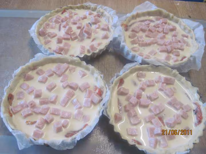 Quiche au poivron jambon au basilic