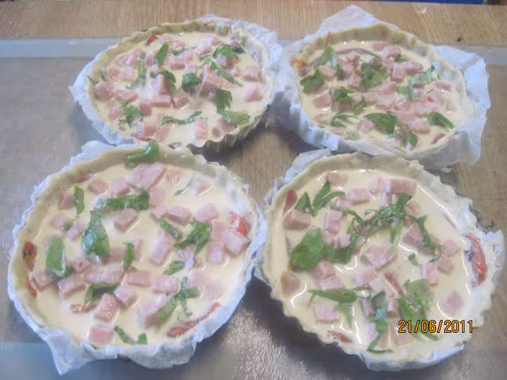 Quiche au poivron jambon au basilic