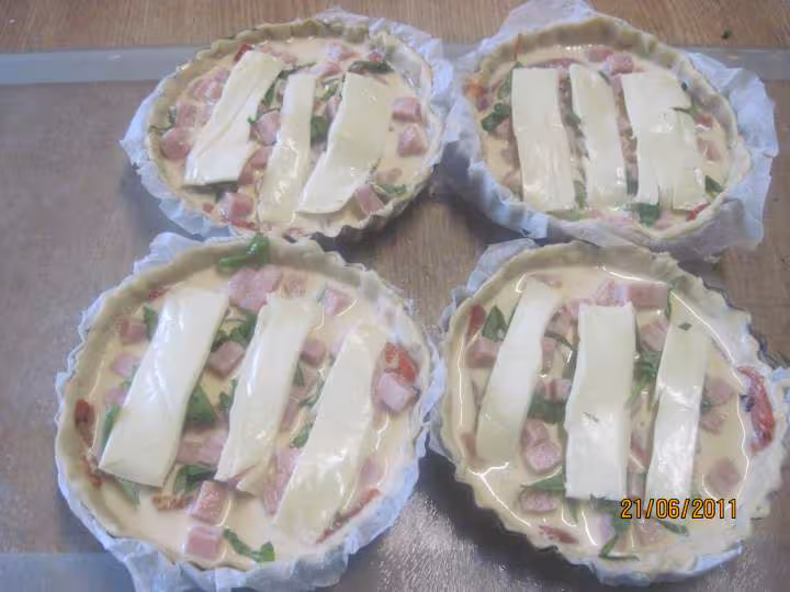 Quiche au poivron jambon au basilic