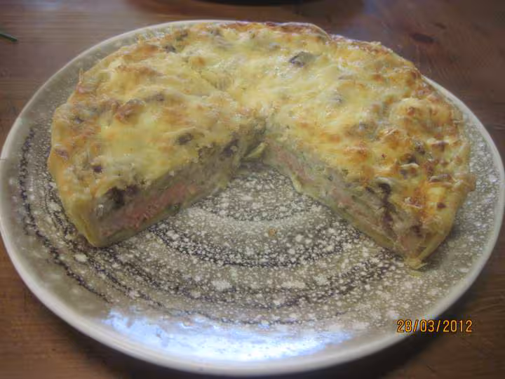 Quiche au saumon courgette et fromage de chevre
