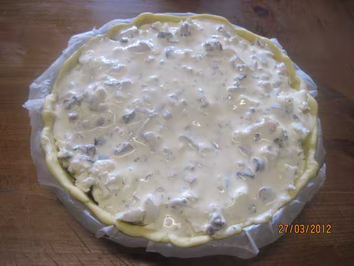 Quiche au saumon courgette et fromage de chevre