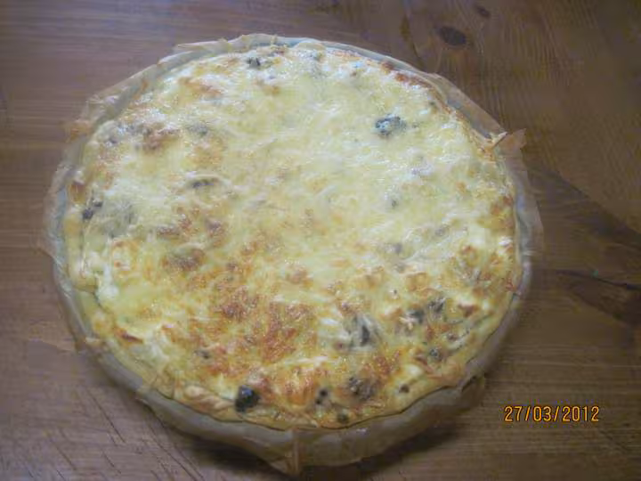 Quiche au saumon courgette et fromage de chevre