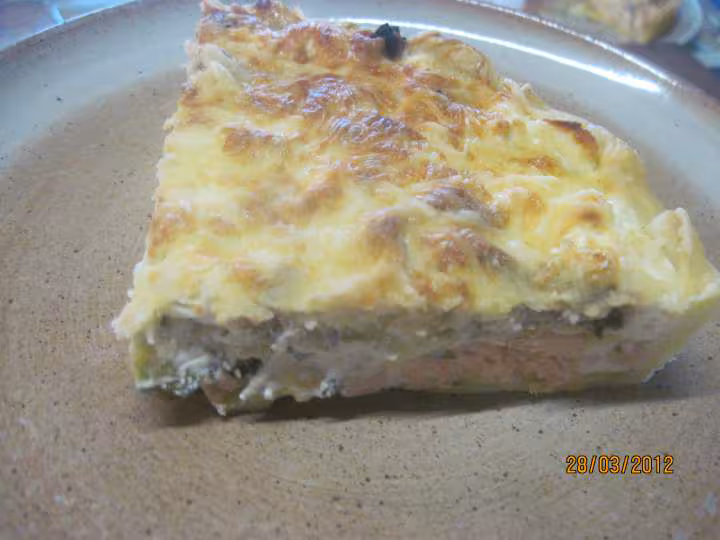 Quiche au saumon courgette et fromage de chevre