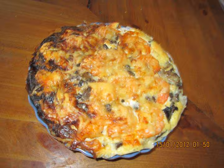Quiche au saumon et crevettes au fromage de brousse