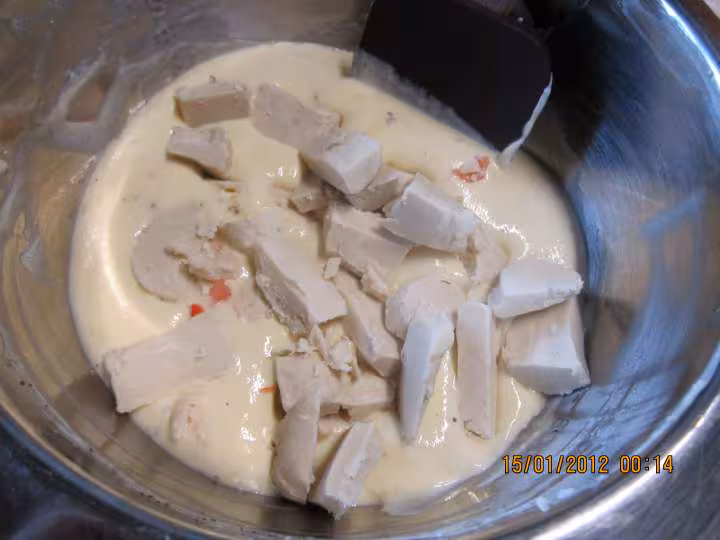 Quiche au saumon et crevettes au fromage de brousse