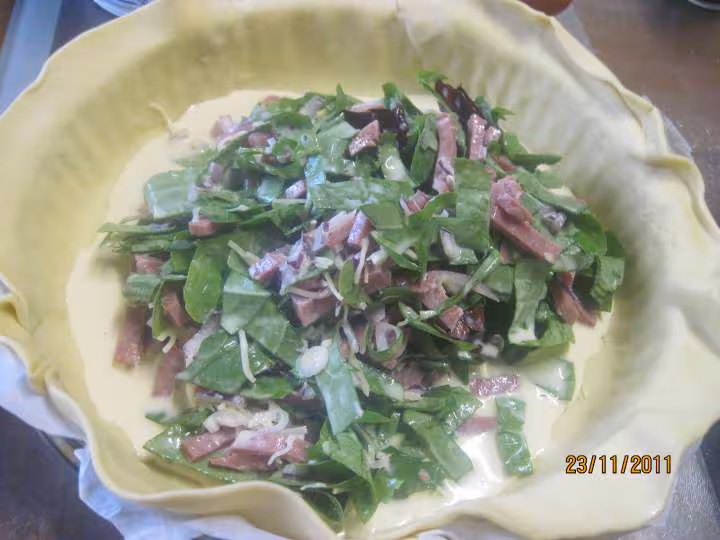 Quiche aux allumettes de canard a l oseille