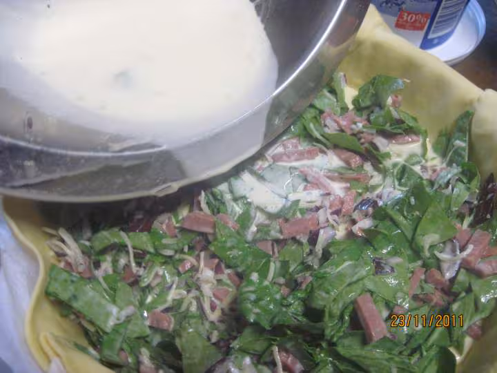 Quiche aux allumettes de canard a l oseille