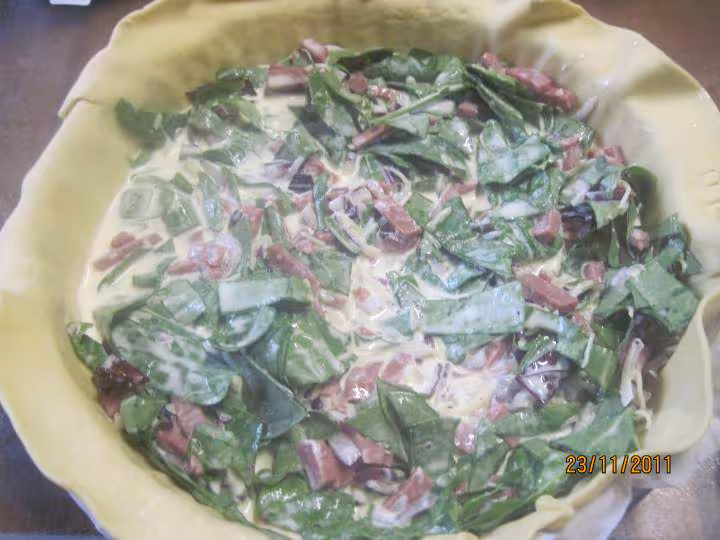 Quiche aux allumettes de canard a l oseille