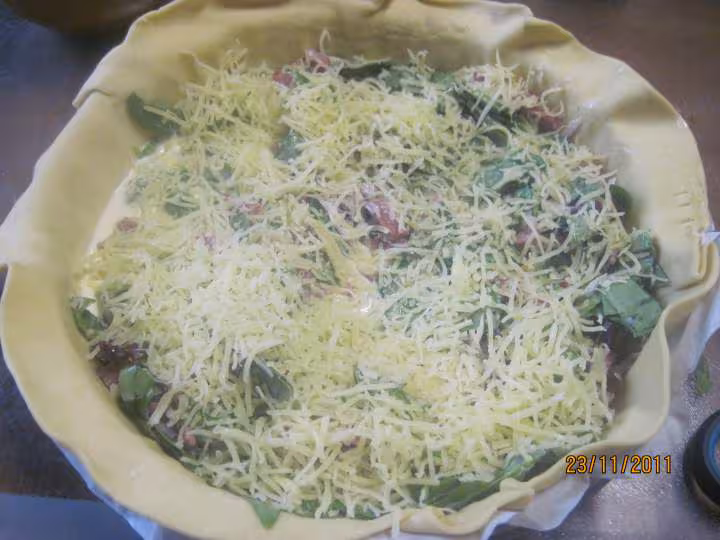 Quiche aux allumettes de canard a l oseille