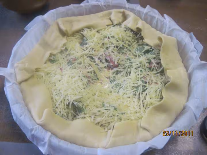 Quiche aux allumettes de canard a l oseille