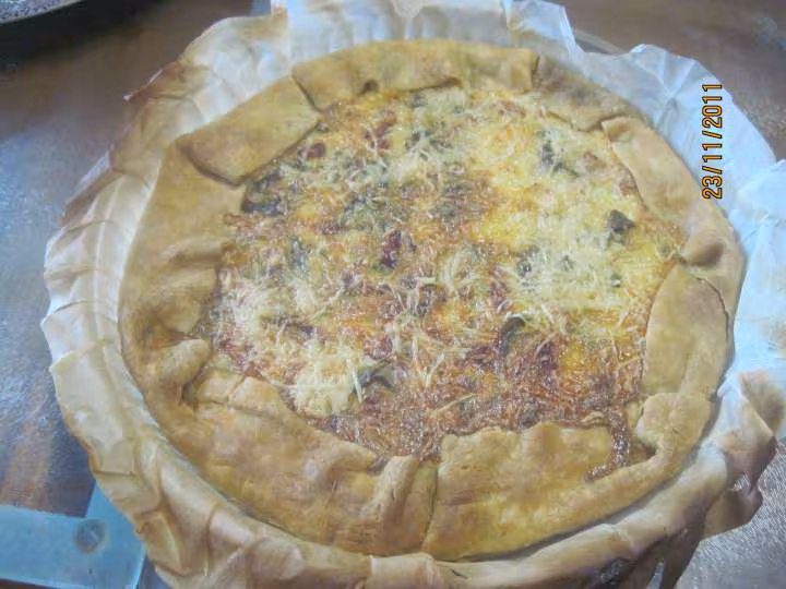 Quiche aux allumettes de canard a l oseille