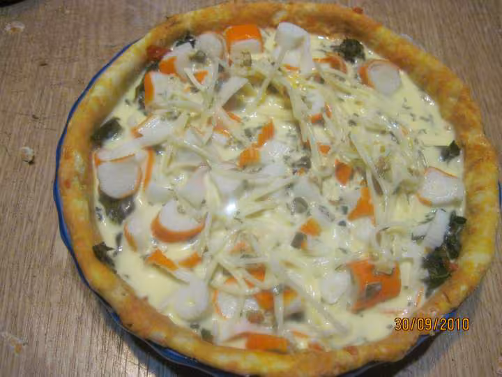 Quiche aux feuilles de bette et surimi photos