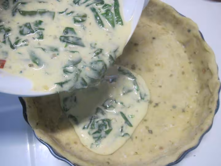 Quiche aux jeunes pousses d epinard
