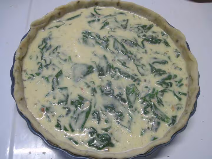 Quiche aux jeunes pousses d epinard