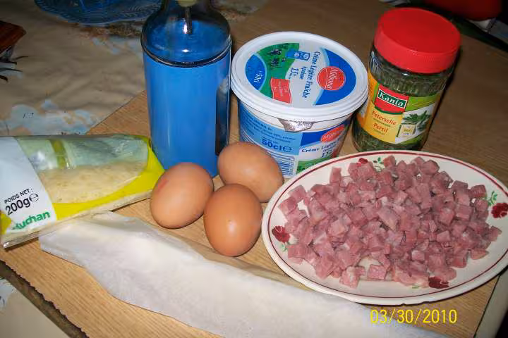 Quiche aux legumes et des de jambon