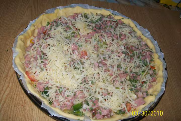 Quiche aux legumes et des de jambon