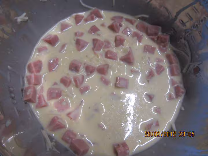 Quiche aux poireaux et jambon basilic